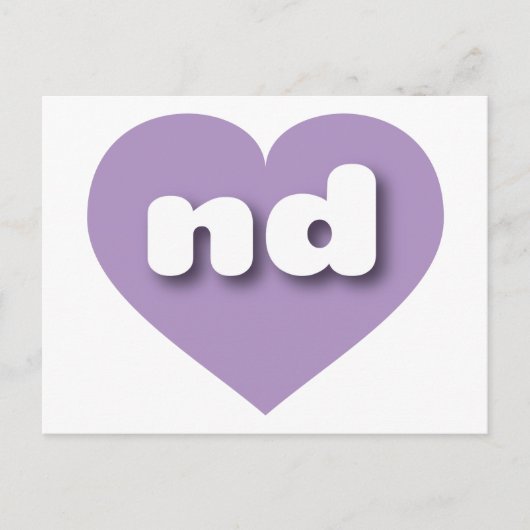 Noordelijke Dakota lavender hart - Ik hou van Briefkaart (Voorkant)