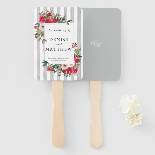 Noordelijke druplet grijze bruiloft handwaaier (Voorkant en achterkant)