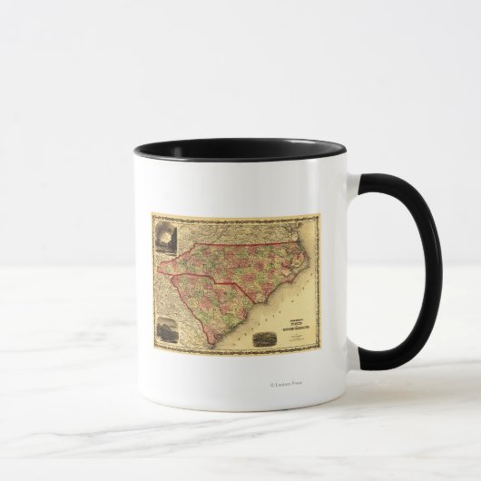 Noordelijke en Zuid-CarolinaPanoramic Map Mok (Rechts)