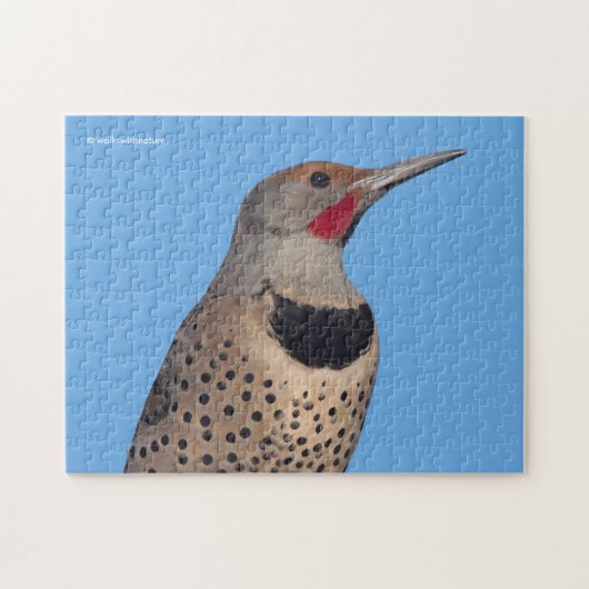 Noordelijke Flicker Woodpecker in de zon Legpuzzel (Horizontaal)