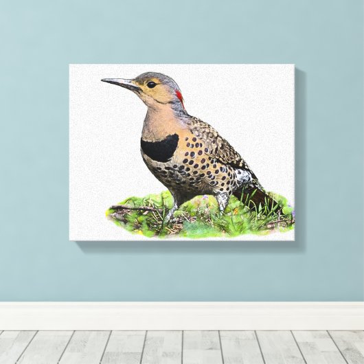 Noordelijke flikker op de grond canvas afdruk (Insitu (Houten vloer))