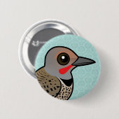 Noordelijke flikkering (roodgehakt) ronde button 5,7 cm (Voorkant /achterkant)