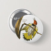 Noordelijke fluiter, Audubon, Birdwatcher Accessor Ronde Button 5,7 Cm (Voorkant /achterkant)