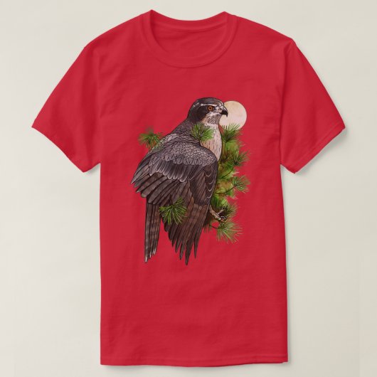 Noordelijke Goshawk in Pines T-shirt (Design voorkant)