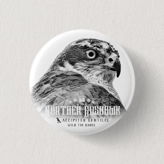 Noordelijke Goshawk Ronde Button 3,2 Cm (Voorkant)