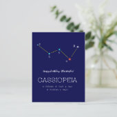 Noordelijke Halfrond Sterrenbeeld Cassiopeia Briefkaart (Staand voorkant)