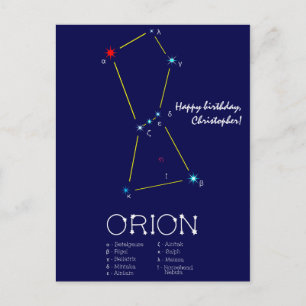 Noordelijke Halfrond Sterrenbeeld Orion Briefkaart