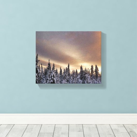 noordelijke hemel canvas afdruk (Insitu (Houten vloer))