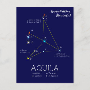 Noordelijke Hemisphere Constellation Aquila Briefkaart