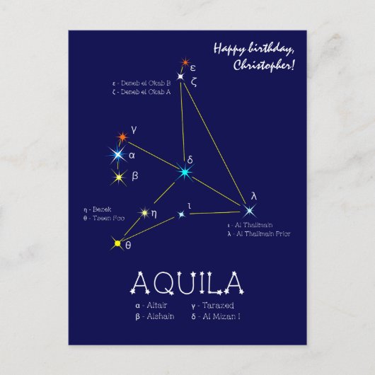 Noordelijke Hemisphere Constellation Aquila Briefkaart (Voorkant)