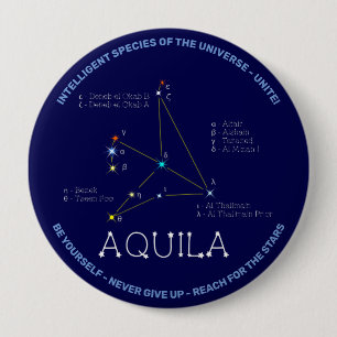 Noordelijke Hemisphere Constellation Aquila Ronde Button 4,0 Cm