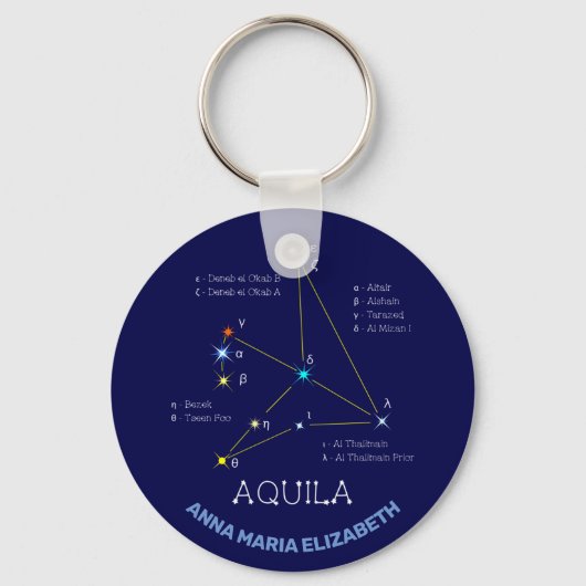Noordelijke Hemisphere Constellation Aquila Sleutelhanger (Voorkant)