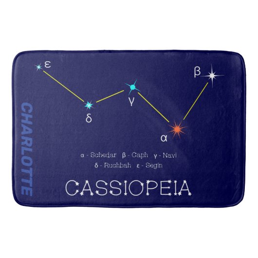 Noordelijke Hemisphere Constellation Cassioipeia Badmat (Voorkant)