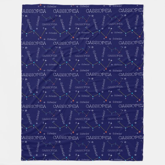 Noordelijke Hemisphere Constellation Cassioipeia Fleece Deken (Voorkant)