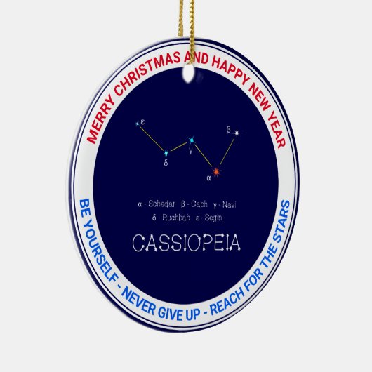 Noordelijke Hemisphere Constellation Cassioipeia Keramisch Ornament (Rechts)