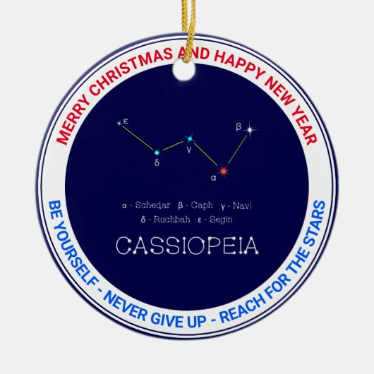 Noordelijke Hemisphere Constellation Cassioipeia Keramisch Ornament (Voorkant)