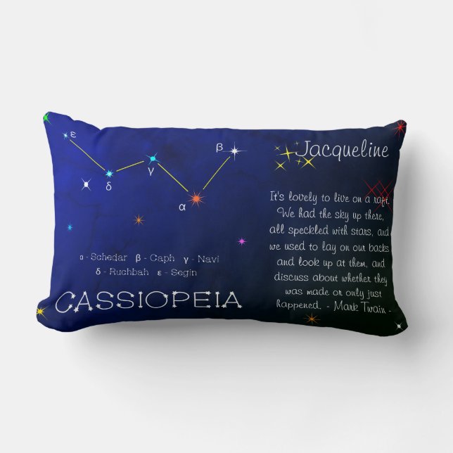 Noordelijke Hemisphere Constellation Cassioipeia Kussen (Voorkant)