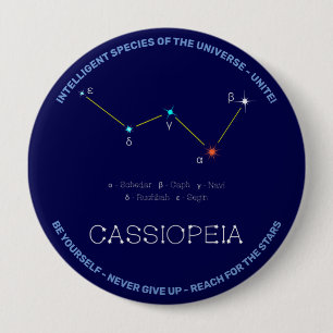 Noordelijke Hemisphere Constellation Cassioipeia Ronde Button 4,0 Cm