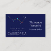 Noordelijke Hemisphere Constellation Cassioipeia Visitekaartje (Voorkant)
