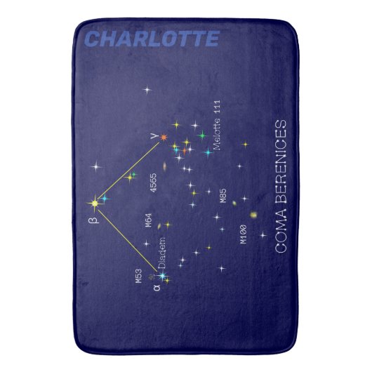 Noordelijke Hemisphere Constellation Coma Berenice Badmat (Voorkant Verticaal)