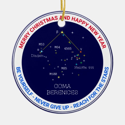 Noordelijke Hemisphere Constellation Coma Berenice Keramisch Ornament (Voorkant)