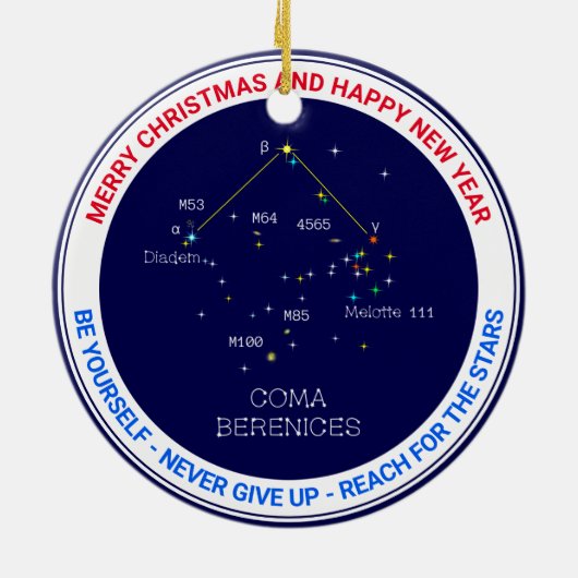 Noordelijke Hemisphere Constellation Coma Berenice Keramisch Ornament (Achterkant)