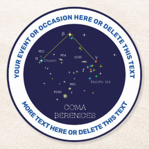 Noordelijke Hemisphere Constellation Coma Berenice Ronde Kartonnen Onderzetter