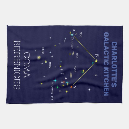 Noordelijke Hemisphere Constellation Coma Berenice Theedoek (Horizontaal)