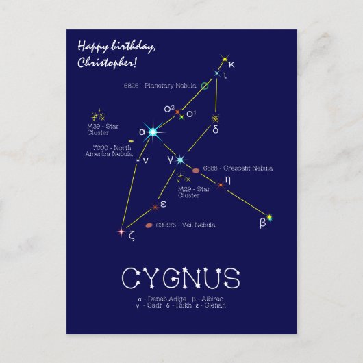 Noordelijke Hemisphere Constellation Cygnus Briefkaart (Voorkant)