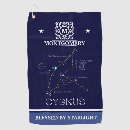 Noordelijke Hemisphere Constellation Cygnus Golfhanddoek (Voorkant)