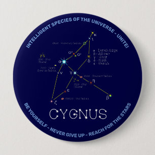 Noordelijke Hemisphere Constellation Cygnus Ronde Button 4,0 Cm