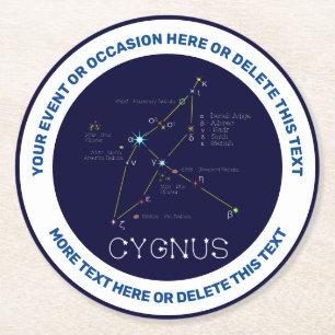 Noordelijke Hemisphere Constellation Cygnus Ronde Kartonnen Onderzetter