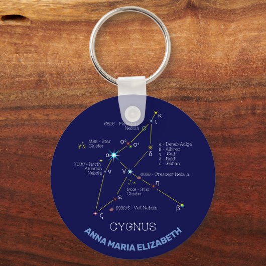 Noordelijke Hemisphere Constellation Cygnus Sleutelhanger (Voorkant)