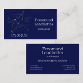 Noordelijke Hemisphere Constellation Cygnus Visitekaartje (Voorkant / Achterkant)