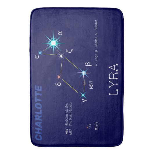 Noordelijke Hemisphere Constellation Lyra Badmat (Voorkant Verticaal)