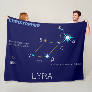 Noordelijke Hemisphere Constellation Lyra Fleece Deken