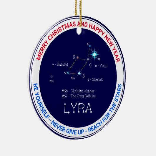 Noordelijke Hemisphere Constellation Lyra Keramisch Ornament (Rechts)
