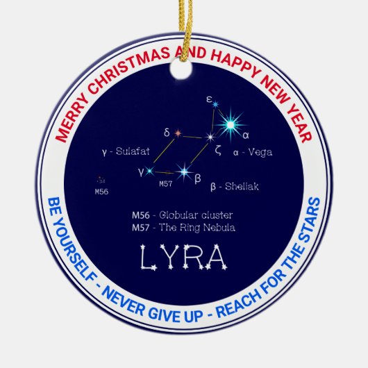 Noordelijke Hemisphere Constellation Lyra Keramisch Ornament (Voorkant)