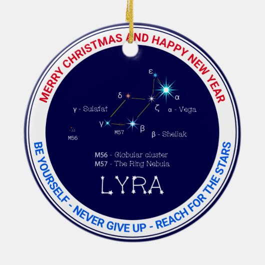 Noordelijke Hemisphere Constellation Lyra Keramisch Ornament (Achterkant)