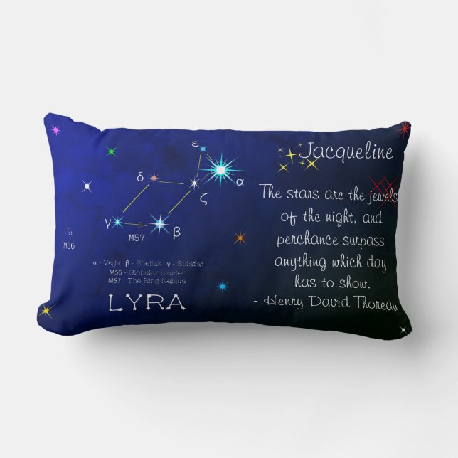 Noordelijke Hemisphere Constellation Lyra Kussen (Voorkant)