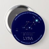 Noordelijke Hemisphere Constellation Lyra Ronde Button 4,0 Cm (Voorkant /achterkant)