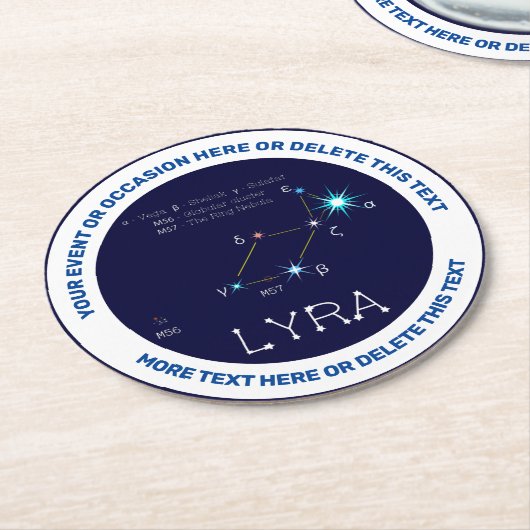 Noordelijke Hemisphere Constellation Lyra Ronde Kartonnen Onderzetter (Gebogen)