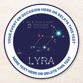 Noordelijke Hemisphere Constellation Lyra Ronde Kartonnen Onderzetter (Voorkant)