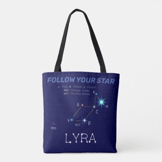 Noordelijke Hemisphere Constellation Lyra Tote Bag (Achterkant)