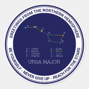 Noordelijke Hemisphere Constellation Ursa Major Ronde Sticker