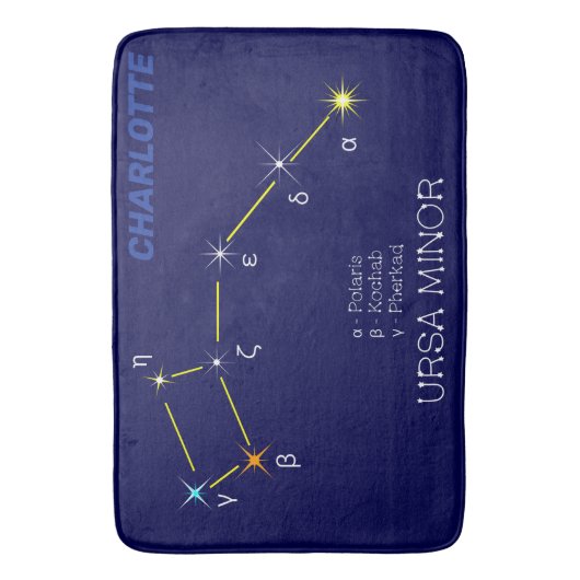 Noordelijke Hemisphere Constellation Ursa Minor Badmat (Voorkant Verticaal)
