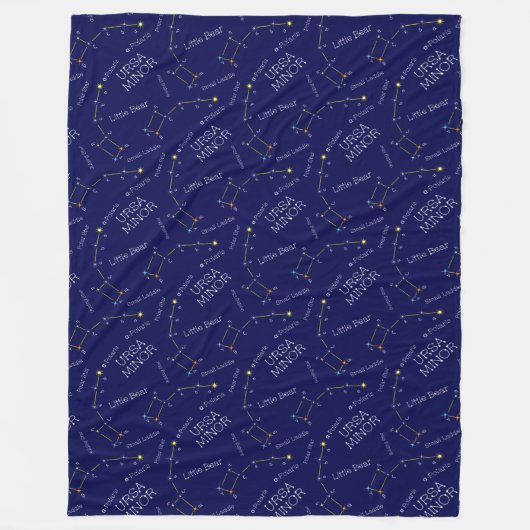 Noordelijke Hemisphere Constellation Ursa Minor Fleece Deken (Voorkant)