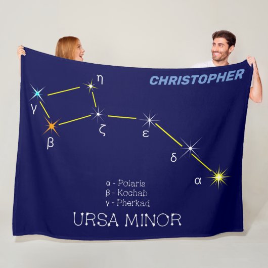 Noordelijke Hemisphere Constellation Ursa Minor Fleece Deken (In situ)