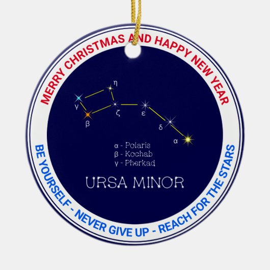 Noordelijke Hemisphere Constellation Ursa Minor Keramisch Ornament (Voorkant)