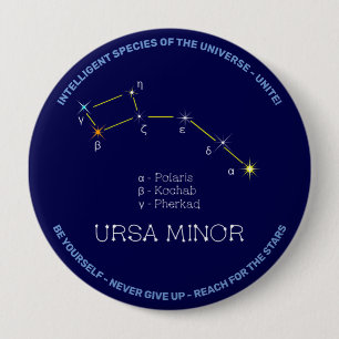 Noordelijke Hemisphere Constellation Ursa Minor Ronde Button 4,0 Cm